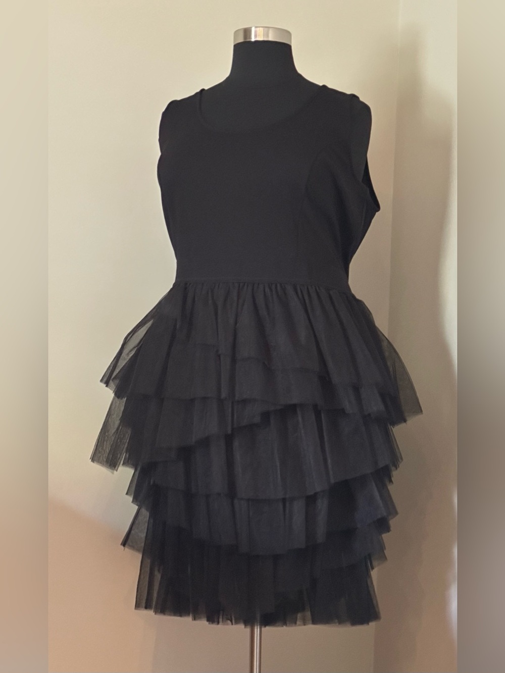 Lane Bryant Black Tiered Tulle Cocktail Dress